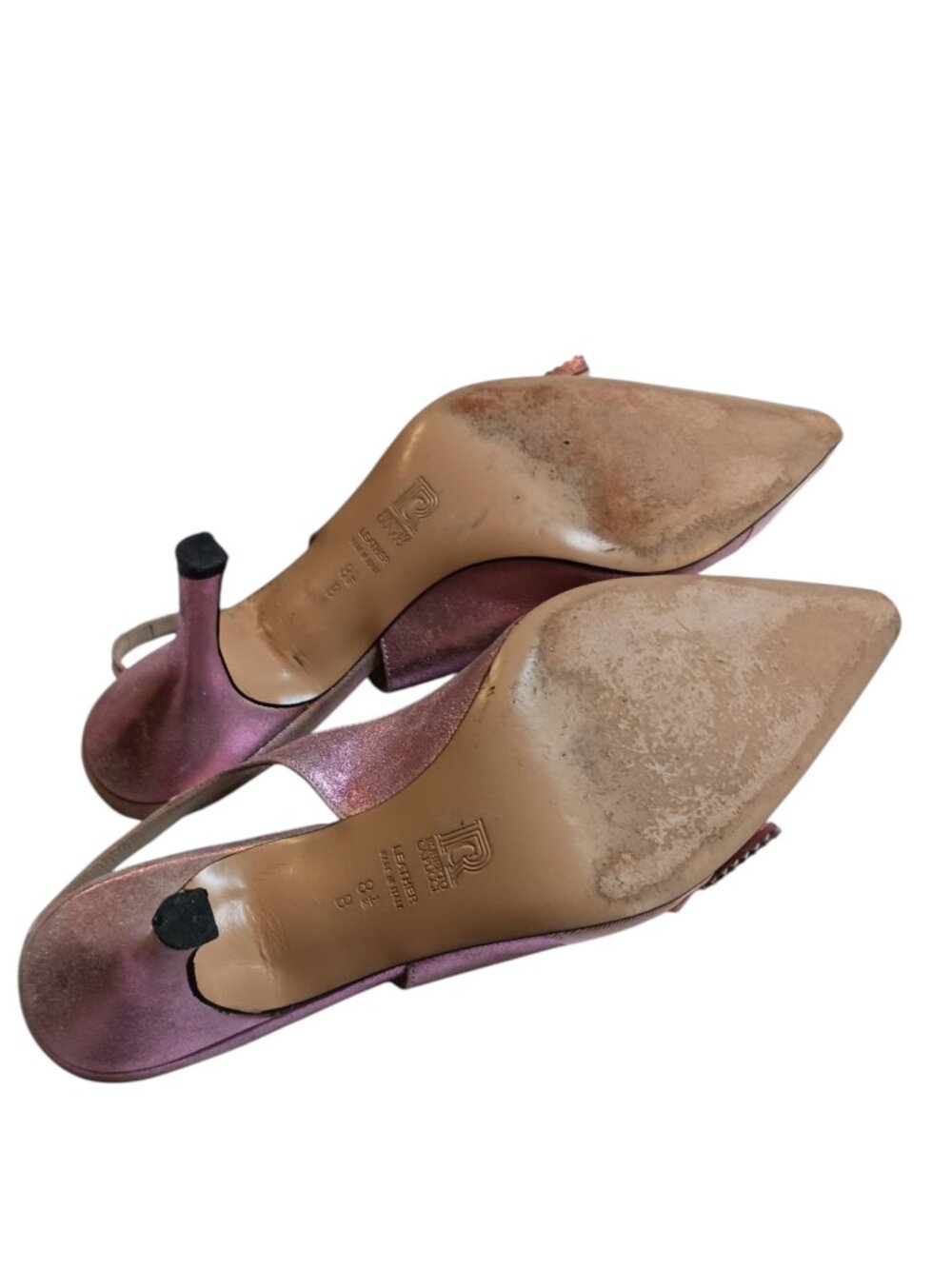 Roberto Capucci Vintage Metallic Pink Kitten Heels Size 8.5B - Picture 14 of 16